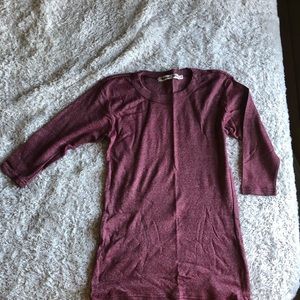 Michael Stars 3/4 length shiny red tee